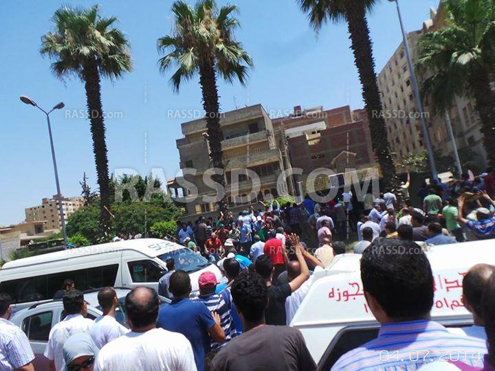 أمن الانقلاب يعتدي على جنازة شهيد الهرم