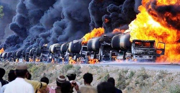 “طالبان” تفجر 200 شاحنة  للقوات الامريكية و”الناتو”