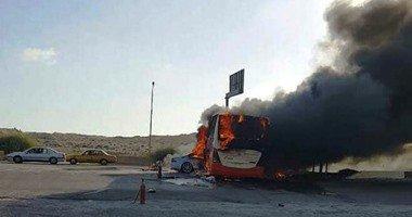 مصرع وإصابة 5  في حادث تصادم على طريق مطروح الساحلي