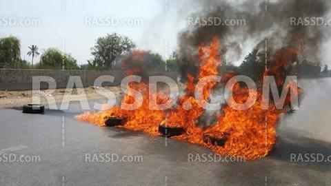 قطع طريق “منيا القمح – بنها” تنديدًا بالانقلاب