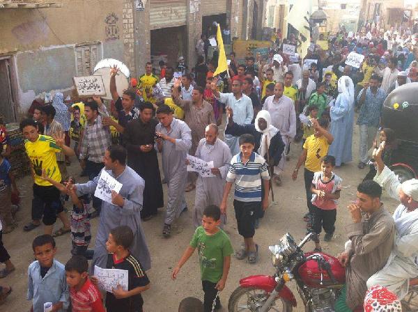 مسيرة بقصر الباسل بالفيوم تنديدا بارتفاع الأسعار