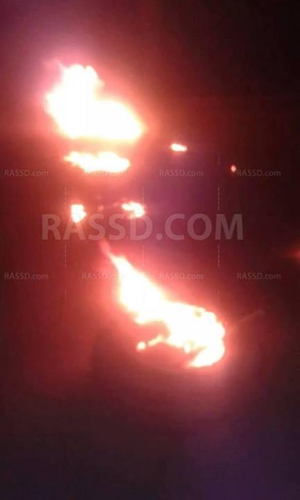 مجهولون يقطعون طريق الإبراهيمية بالشرقية تنديدا بالانقلاب