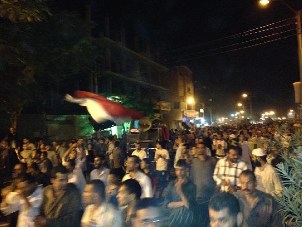 مسيرة بالآلاف تأييدًا لمرسي تجوب بني سويف