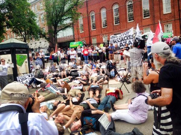 تظاهرة في مدينة “بوسطن” بـ”ماساتشوستس” تضامنًا مع “غزة”