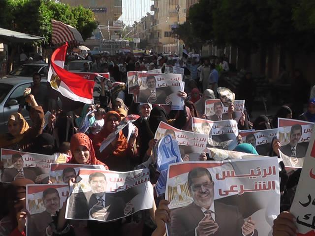 مسيرة حاشدة بالفيوم لتأييد الشرعية