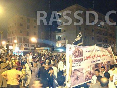 متظاهرو بني سويف يعتصمون على شريط السكة الحديد