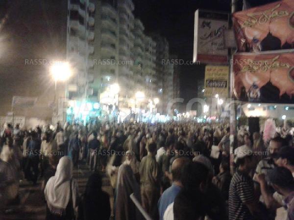 وقفة أمام القرية الأوليمبية بالمنصورة ضد الانقلاب