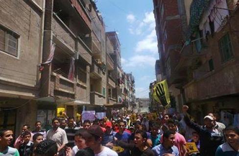 مسيرة بكفر الدوار بالبحيرة تضامنا مع غزة