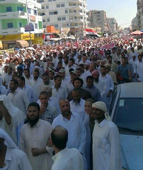 مسيرات حاشدة في مطروح‬ للمطالبة بإسقاط الانقلاب‬