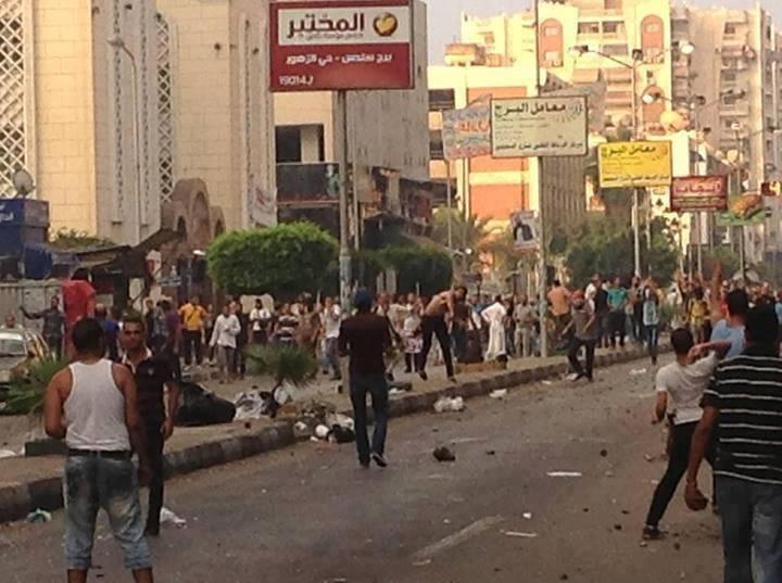 اشتباكات خلال تشييع جنازة شهيد المنصة ببورسعيد