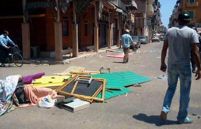 مجهولون يحطمون محال تجارية لرافضي الانقلاب ببورسعيد