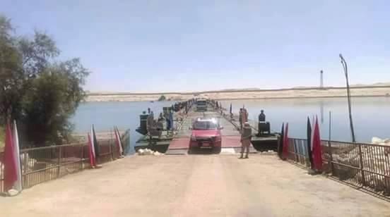 تشغيل كوبري عائم للربط بين ضفتي القناة بمنطقة القنطرة بالإسماعيلية