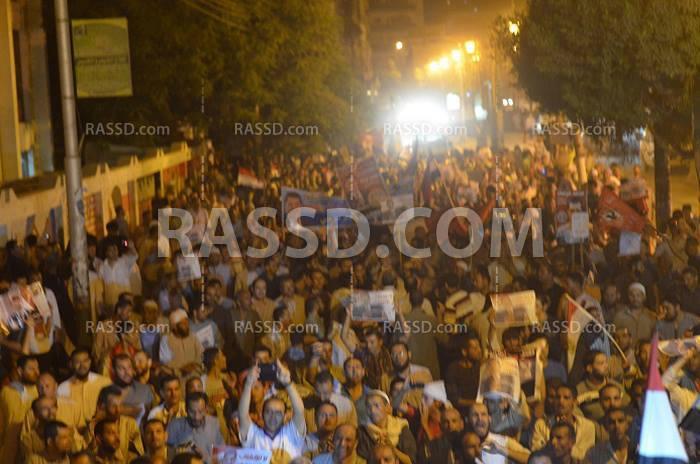 مسيرات حاشدة بالمنيا لرفض الانقلاب العسكري