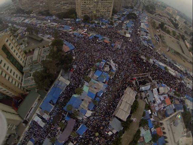 فيديو.. أول تصوير جوي لاعتصام رابعة العدوية