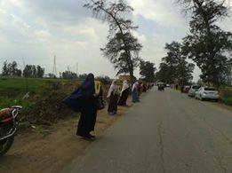 سلسلة فى “بطن إهريت” بالفيوم تنديد بالعدوان على غزة