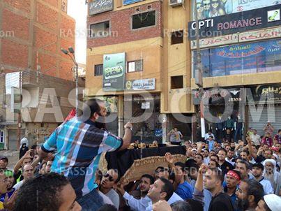 مسيرة ببني سويف للتنديد باستشهاد أحد أبناء المحافظة بالمنصة