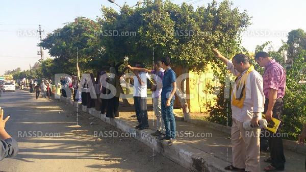 صور | سلاسل بشرية في “بلبيس” و”العدوة” في “الشرقية”