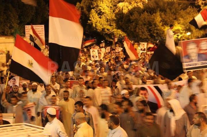 مسيرة حاشدة بقنا ضد الانقلاب