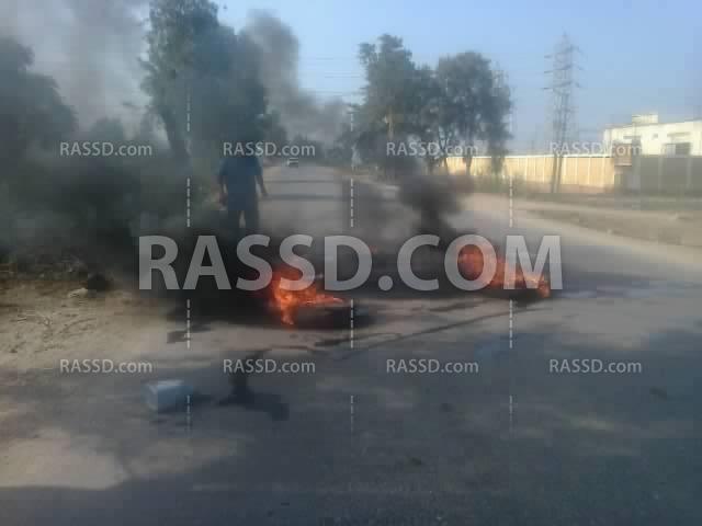 قطع خط السكة الحديد والطريق الصحراوي الغربي بأسيوط