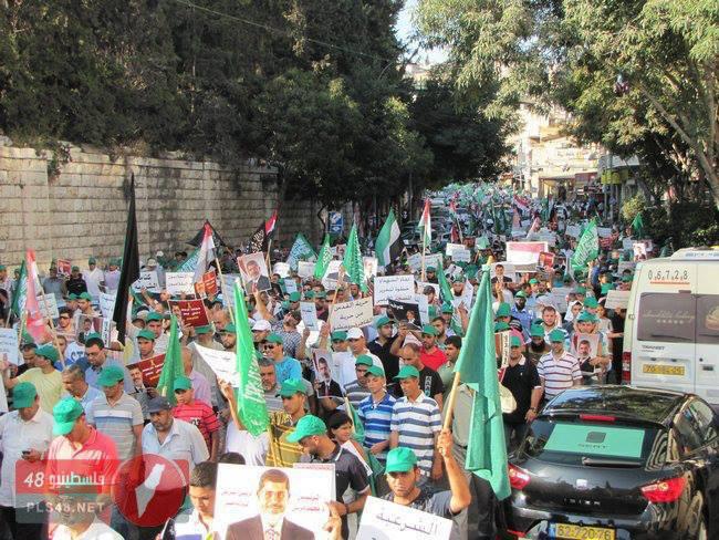 مظاهرة حاشدة بالناصرة الفلسطينية تنديدا بمجزرة رابعة