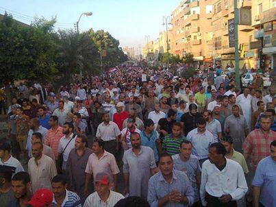 مسيرة بالآلاف ببنى سويف تنديدا بمجازر الانقلاب العسكري