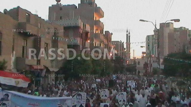 مسيرة حاشدة بالآلاف ببني سويف رفضا لممارسات الانقلاب