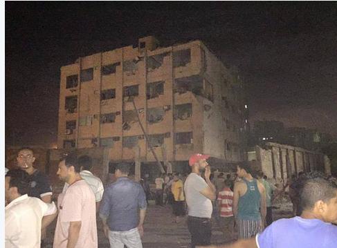 نشطاء يتداولون صوراً لانفجار الأمن الوطني بشبرا الخيمة