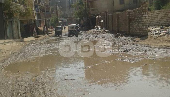 انتشار مياه الصرف الصحي بمدينة إبشواي في الفيوم