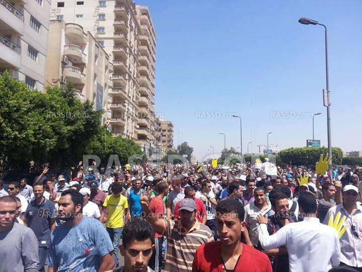 مسيرة حاشدة من مسجد السلام بمدينة نصر ضد الانقلاب