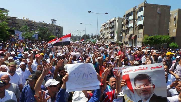 مسيرة حاشدة من مسجد التوحيد ببورسعيد ضد الانقلاب