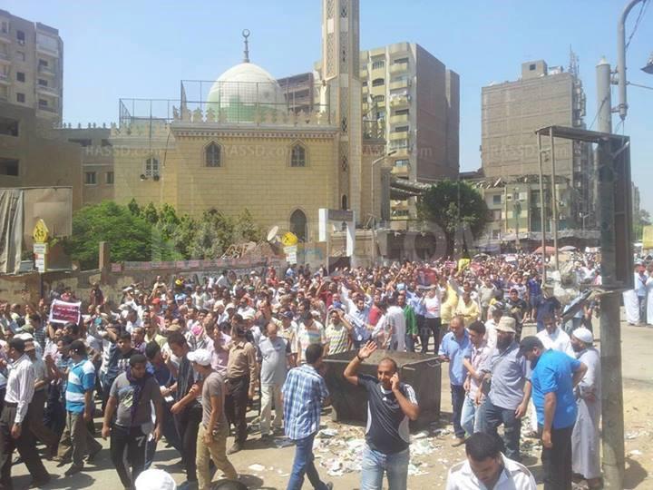 مسيرة حاشدة من مسجد خاتم المرسلين بالجيزة ضد الانقلاب