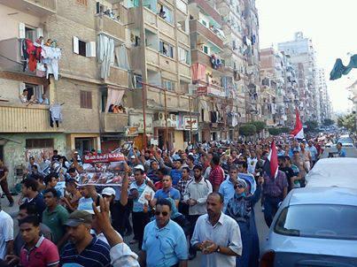 مسيرة حاشدة  في شارع الـ 30 بالإسكندرية رفضاً للانقلاب