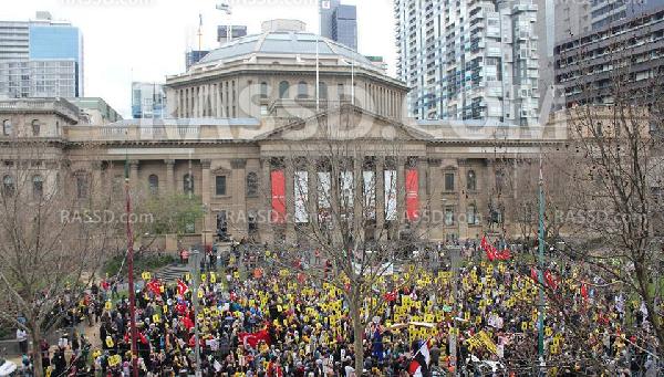 مظاهرات حاشدة ضد الانقلاب بولاية فيكتوريا الاسترالية