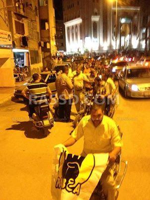 مسيرة ليلية بالدراجات البخارية في دمياط في جمعة الحسم