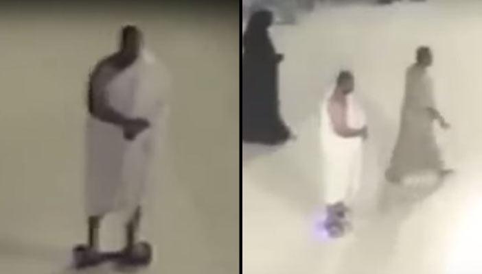 بالفيديو.. معتمر يطوف بالكعبة مستخدمًا “سكوتر”