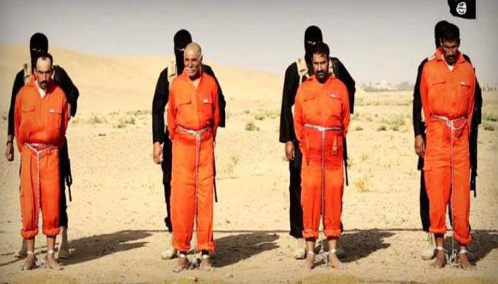 بالفيديو.. “تنظيم الدولة”يحرق 4 أشخاص من الحشد الشعبي العراقي