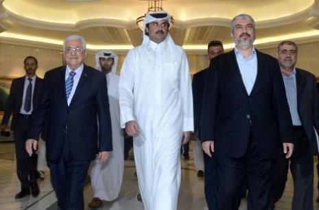 محضر اللقاء العاصف بين مشعل وعباس بحضور أمير قطر