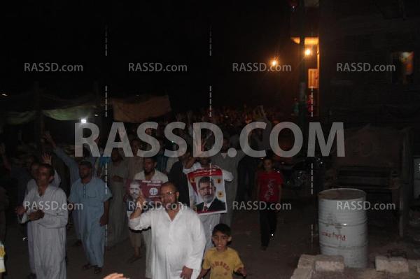 مسيرة حاشدة بمنشأة القناطر تنديدا بالانقلاب العسكري