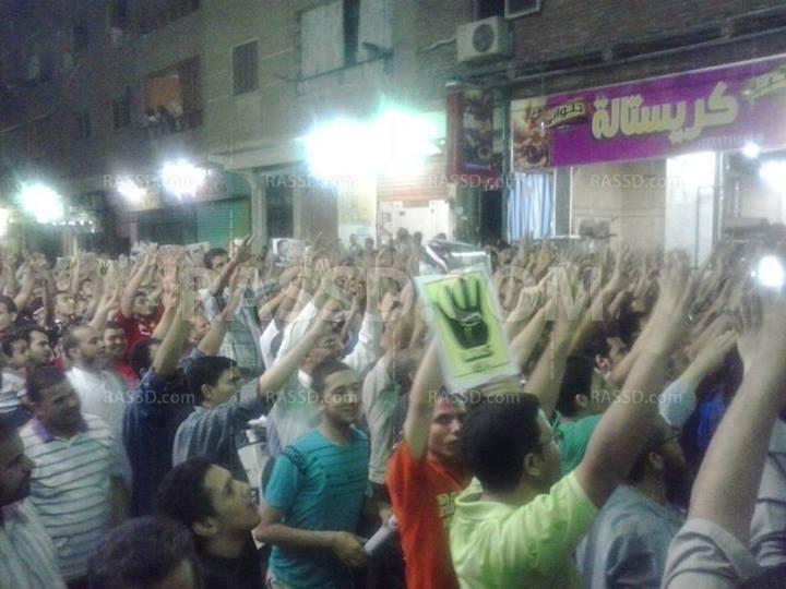 مسيرة حاشدة ضد الانقلاب بشبرا الخيمة