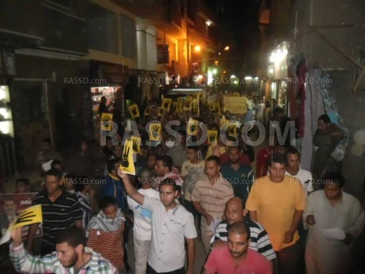 مسيرة ليلية بالفيوم ضد الانقلاب