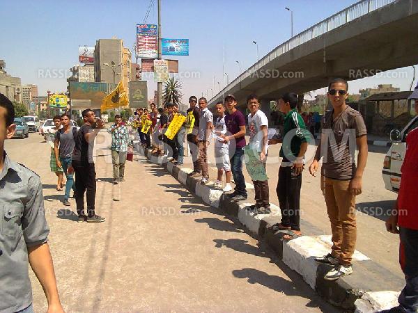 وقفة لطلبة ثانوي ضد الانقلاب ببنى سويف