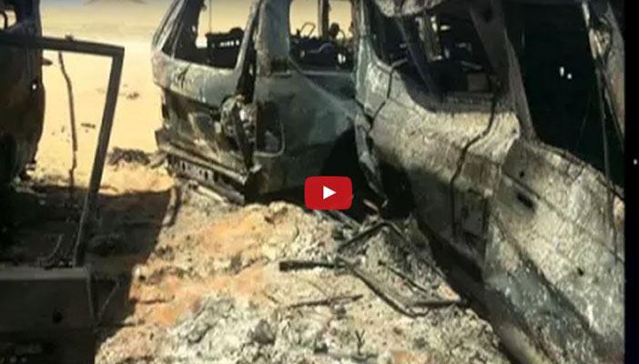 بالفيديو.. أول مشهد لتفحم موكب “سياح المكسيك”