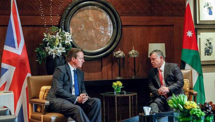 عاهل الأردن يبحث مع كاميرون دعم اللاجئين ومحاربة الإرهاب