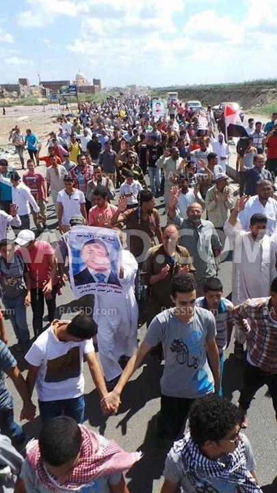 مسيرتان حاشدتان لثوار بلطيم على الطريق الدولي