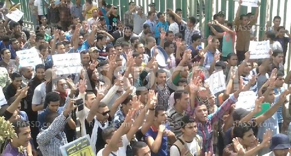 لليوم الثاني ..  طلاب بني سويف يتظاهرون ضد الانقلاب