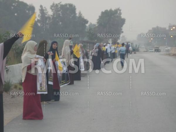 سلسلة بشرية بالشرقية للمطالبة بالإفراج عن المعتقلين