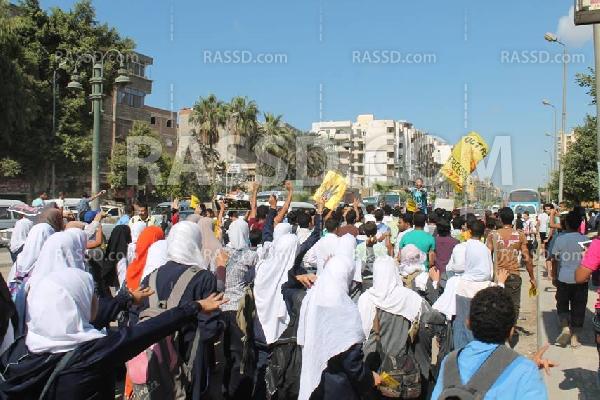 الإسكندرية:طلاب غرب الإسكندرية يواصلون تظاهرهم ضد الانقلاب