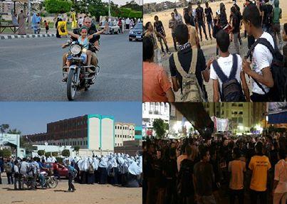 طلاب العاشر من رمضان يتظاهرون ضد الانقلاب