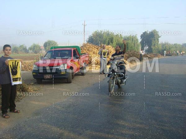 سلسلة بشرية صباح اليوم لأهالي كفر الزيات ضد الانقلاب