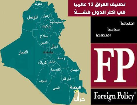 مجلة أمريكية: العراق 13 عالميًا في أكثر الدول فشلًا